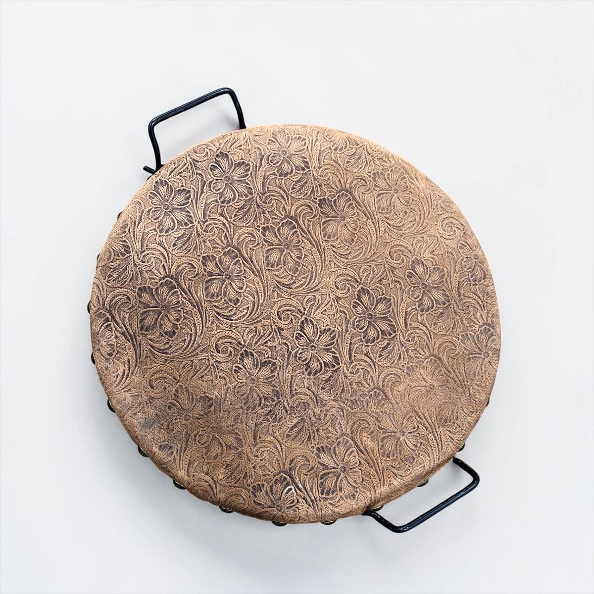 Tooled Genuine Round Wood Trays