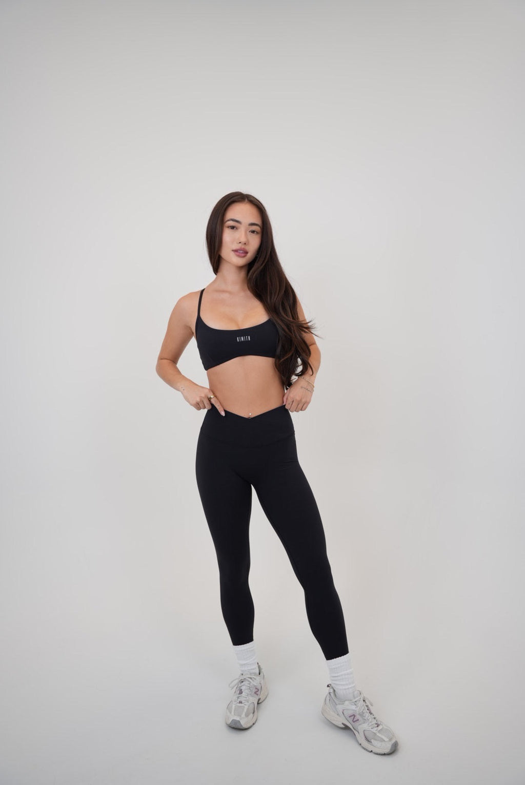 KIMITH BRAND My Time Is Divine Black Cross-Back Butter Soft Bra — side view