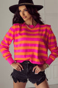 Pretty Little Patriot Pretty Little Patriot 80s Bright Pink & Orange Shoulder Sweater — main product shot