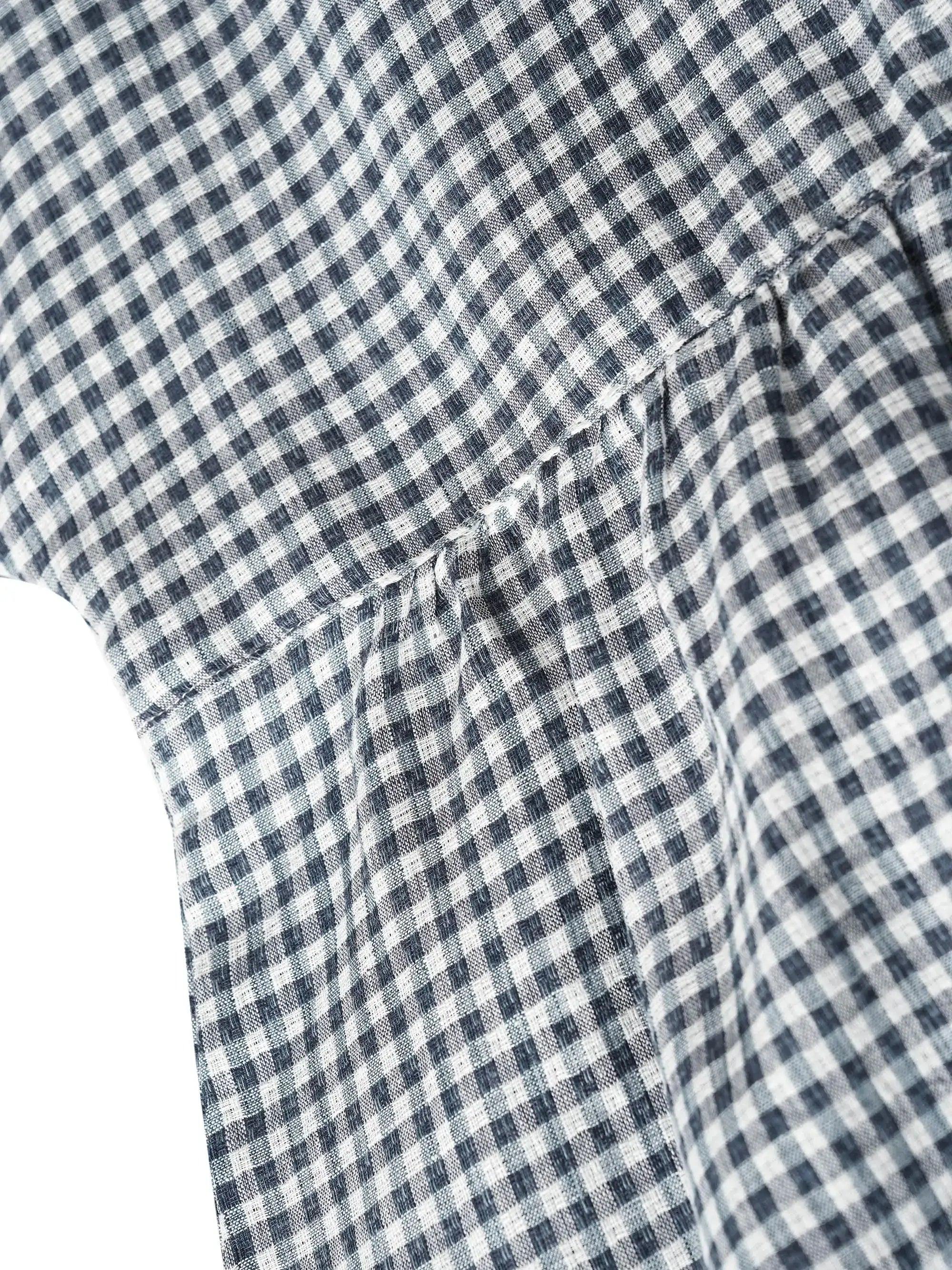 LINTICO Linen Checked Long-Sleeved Top CAROLINE — comparison shot