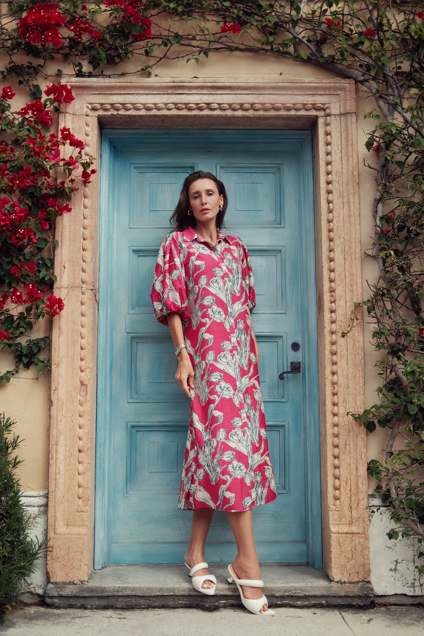 profile-nyc FLORAL LINEN DRESS — main product shot
