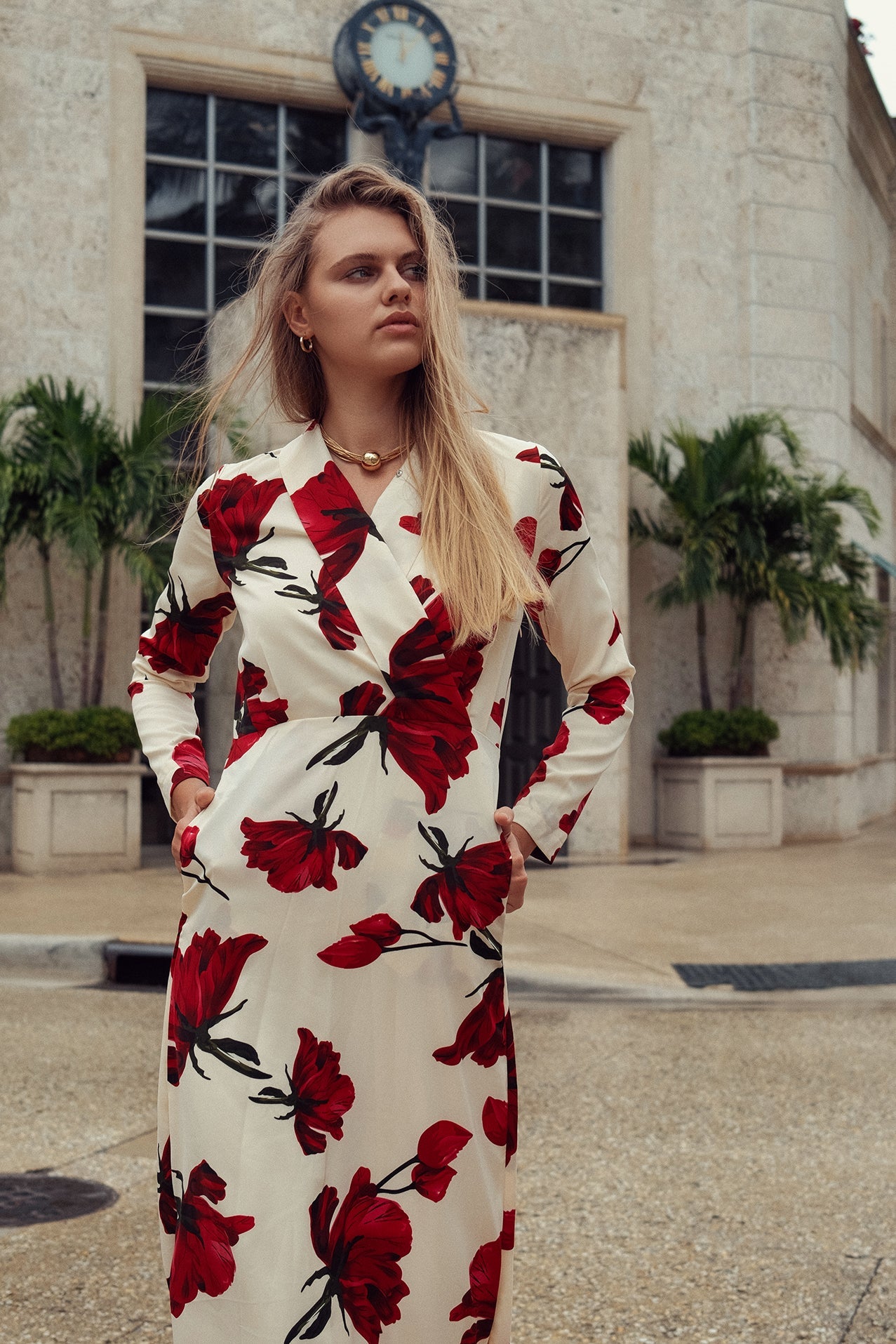 profile-nyc Rose Faux Wrap Dress — main product shot