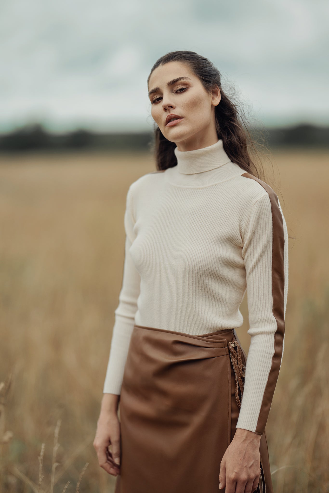 profile-nyc LEATHER FAUX WRAP SKIRT — skirt category context