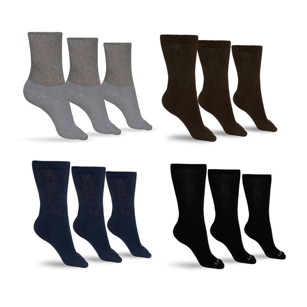 DSC Women's Cotton Diabetic Crew Socks (Assorted) — detail close-up