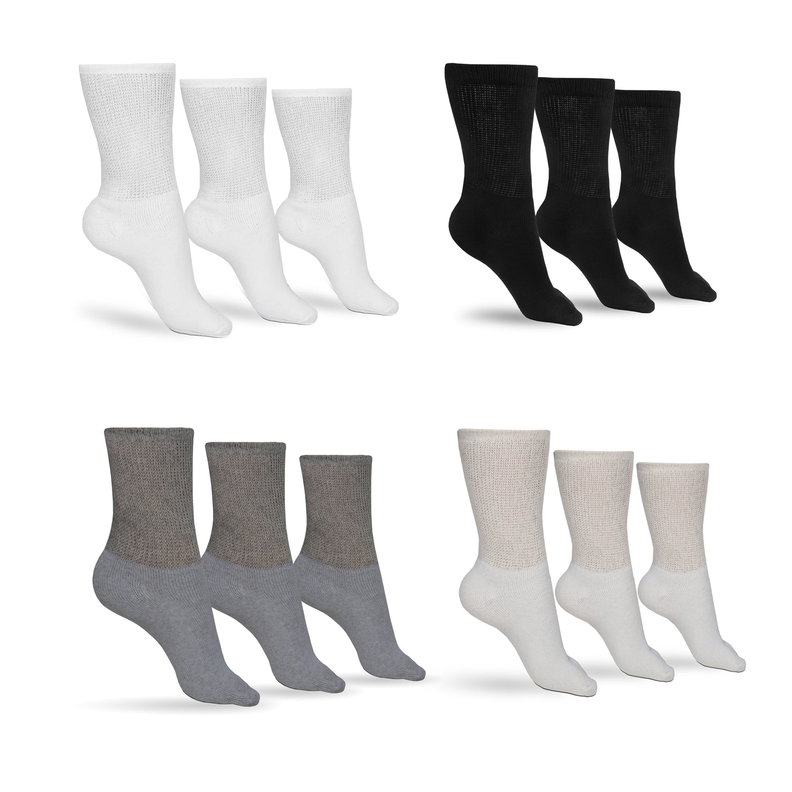 DSC Men's Cotton Diabetic Crew Socks (Assorted) — alternative angle
