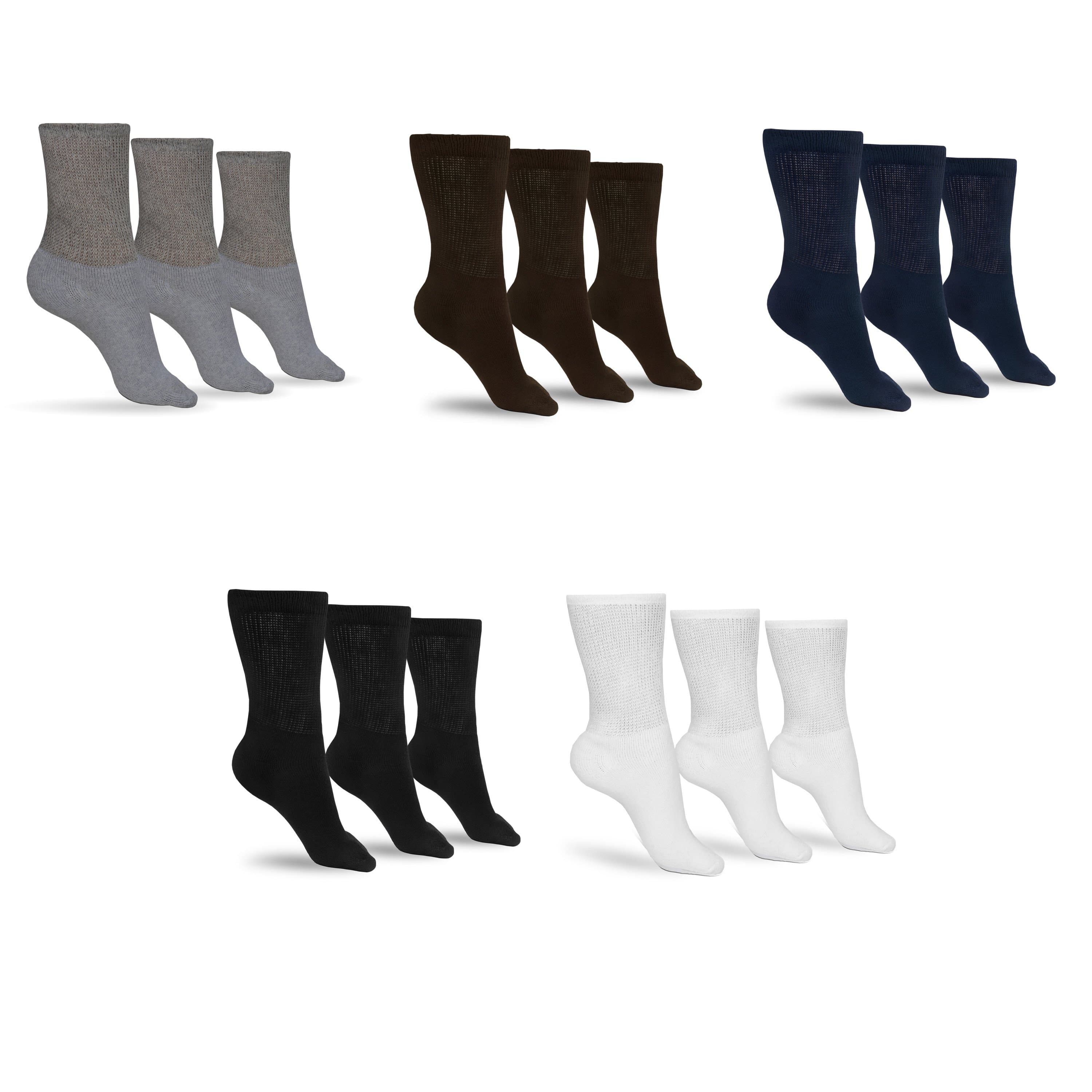 DSC Women's Cotton Diabetic Crew Socks (Assorted) — in-use photo