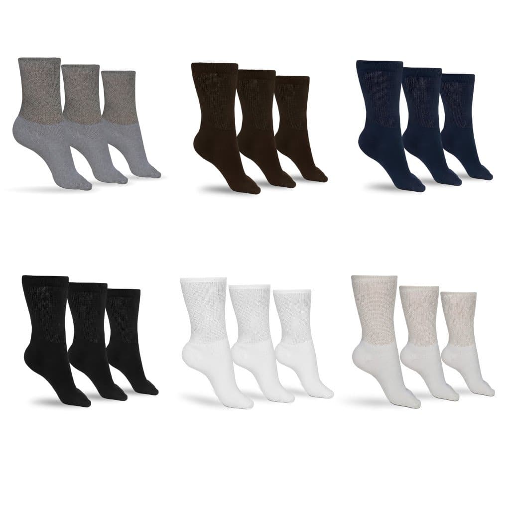 Women's Cotton Diabetic Crew Socks (Assorted) — diabetic foot care by DSC