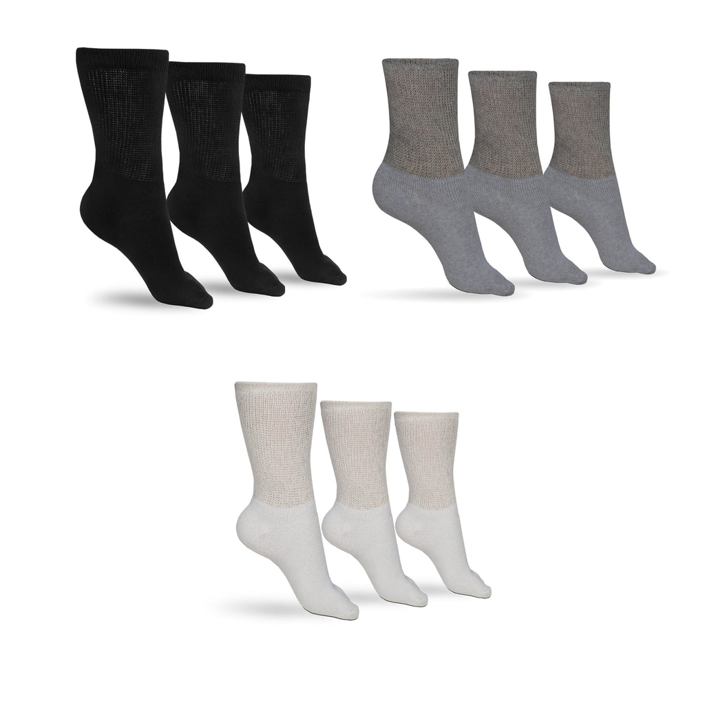 DSC Women's Cotton Diabetic Crew Socks (Assorted) — back view