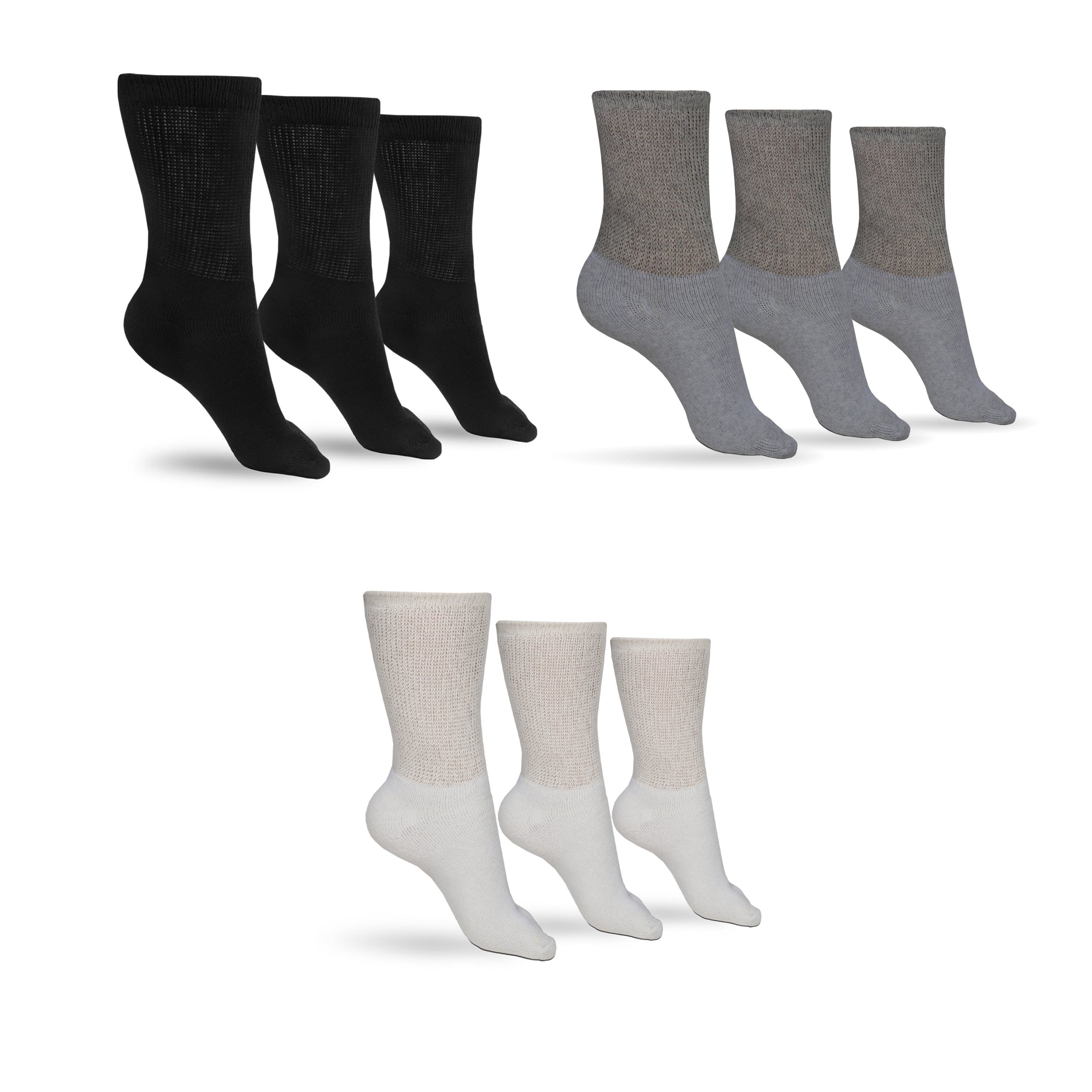 DSC Women's Cotton Diabetic Crew Socks (Assorted) — back view