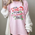 Pasimax "Dear Santa It's My Coworker's Fault" T-Shirt - Funny Office Christmas Gift Women Plus Size, Santa Hat Print Holiday 