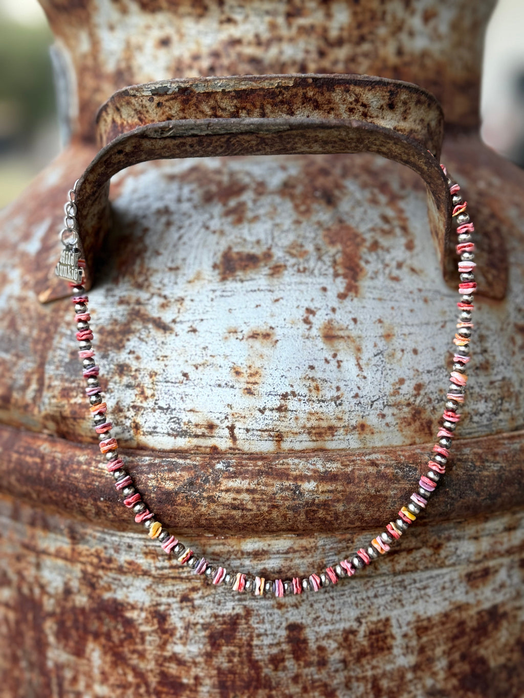 Wild Junkie Sterling Silver Desert Sunset Shell Heishi Bead Necklace — main product shot