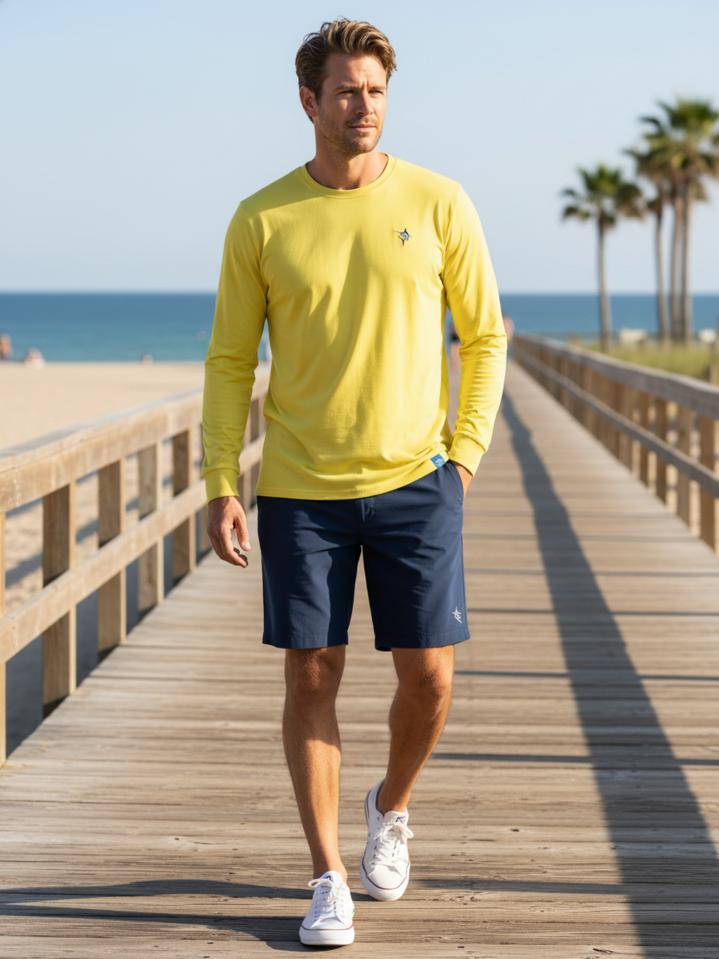White Water Life Dockside Performance Long Sleeve — detail close-up
