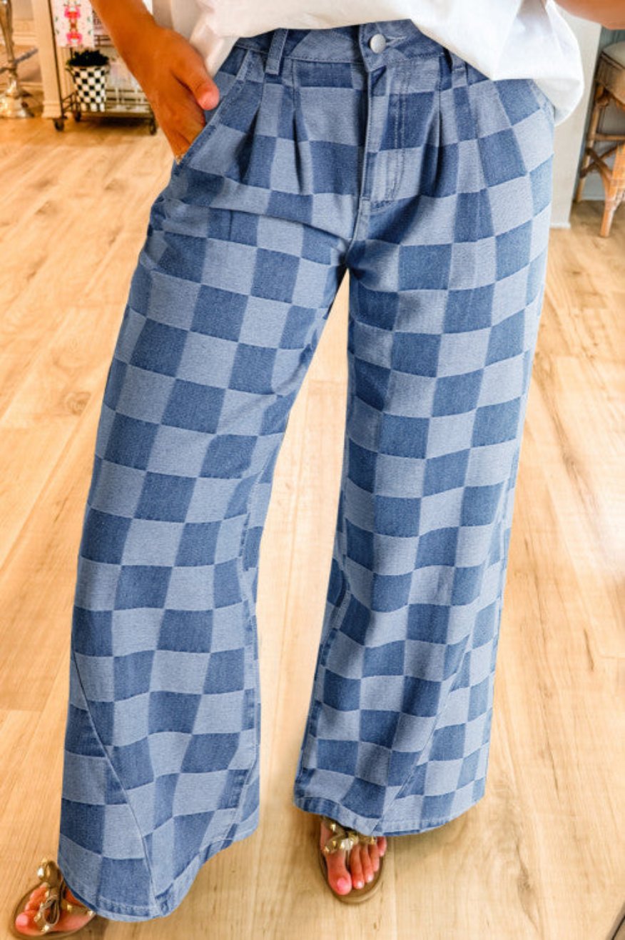 Pretty Little Patriot Pretty Little Patriot Checkered Denim jeans — main product shot