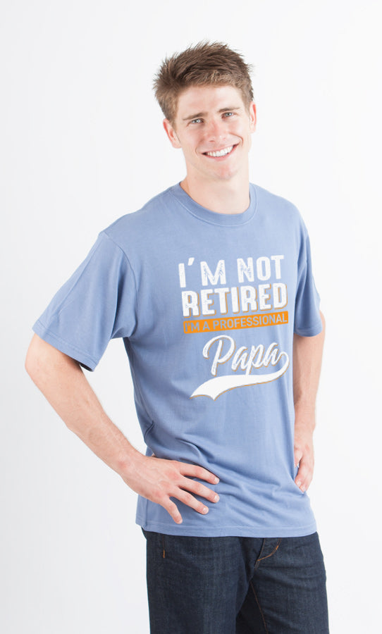 Spun Bamboo I'm not Retired Men's Bamboo Viscose/Organic Cotton Short Sleeve Graphic T-Shirt — fabric or material detail