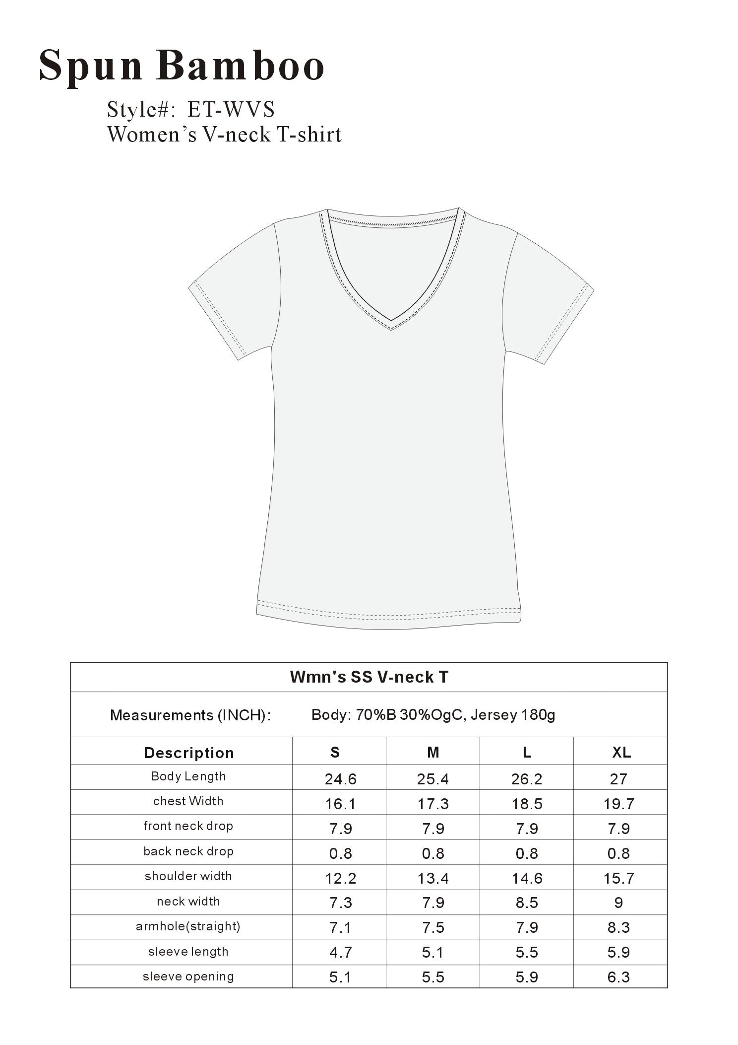 Spun Bamboo Be Kind Printed Women's Bamboo Viscose/Cotton V-Neck Cap Sleeve T-Shirt — alternative angle