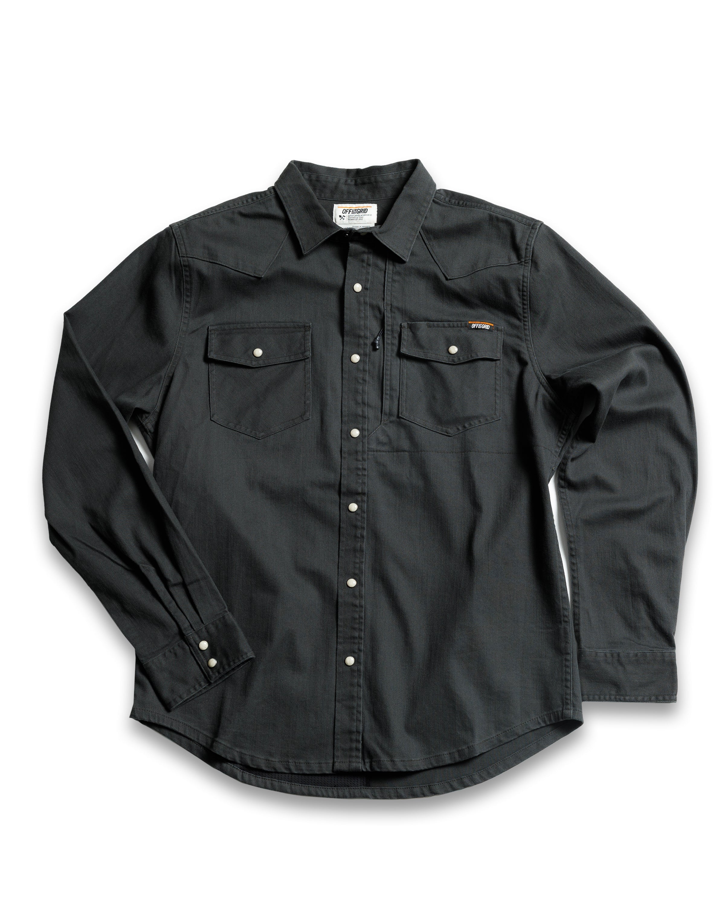 Off The Grid Surplus Earl Denim Shirt - Vintage Black — main product shot