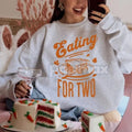 Pasimax Eating for Two Thanksgiving Pregnancy Announcement Sweatshirt — main product shot