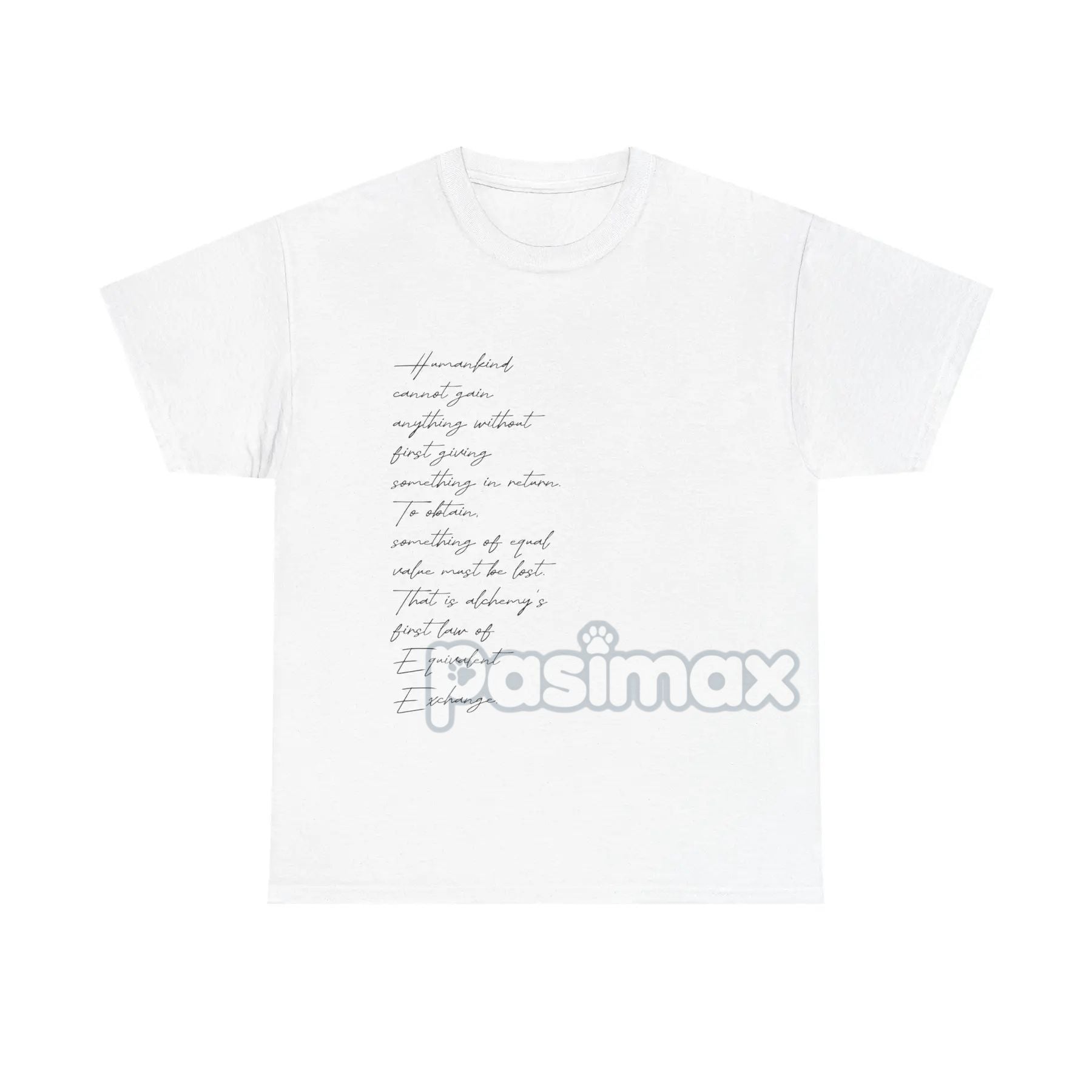 Pasimax Edward Elric's "Equivalent Exchange" T-Shirt — main product shot