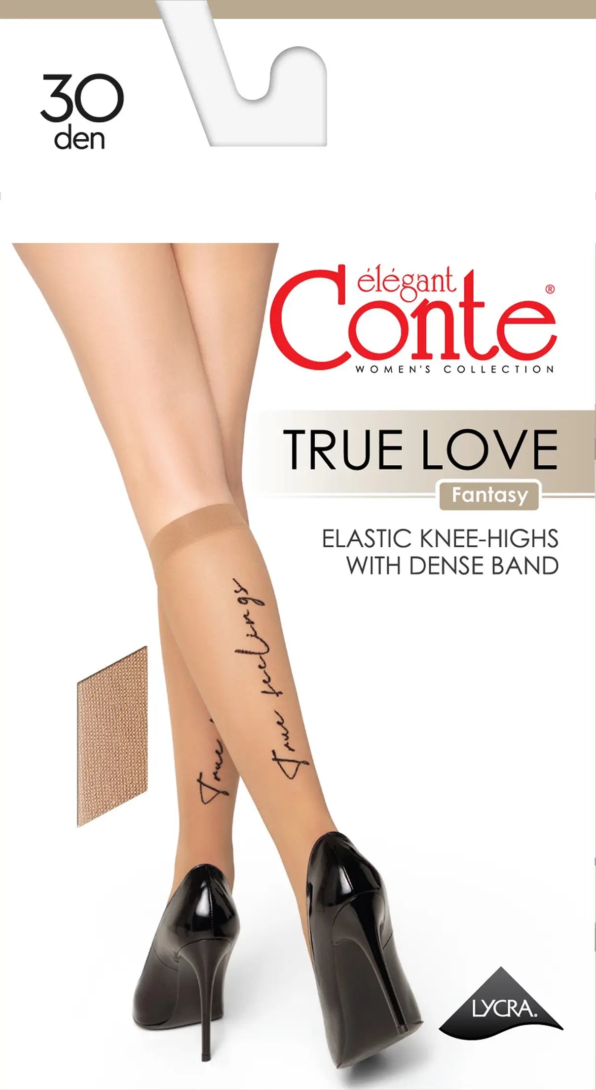 TheRanok.com Fantasy Knee Highs Conte True Love - Elastic Band and Printed Design — color detail