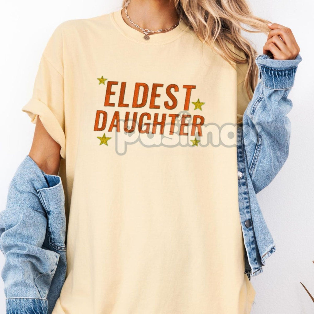 Pasimax Eldest Daughter Embroidered Comfort Colors T-Shirt — main product shot