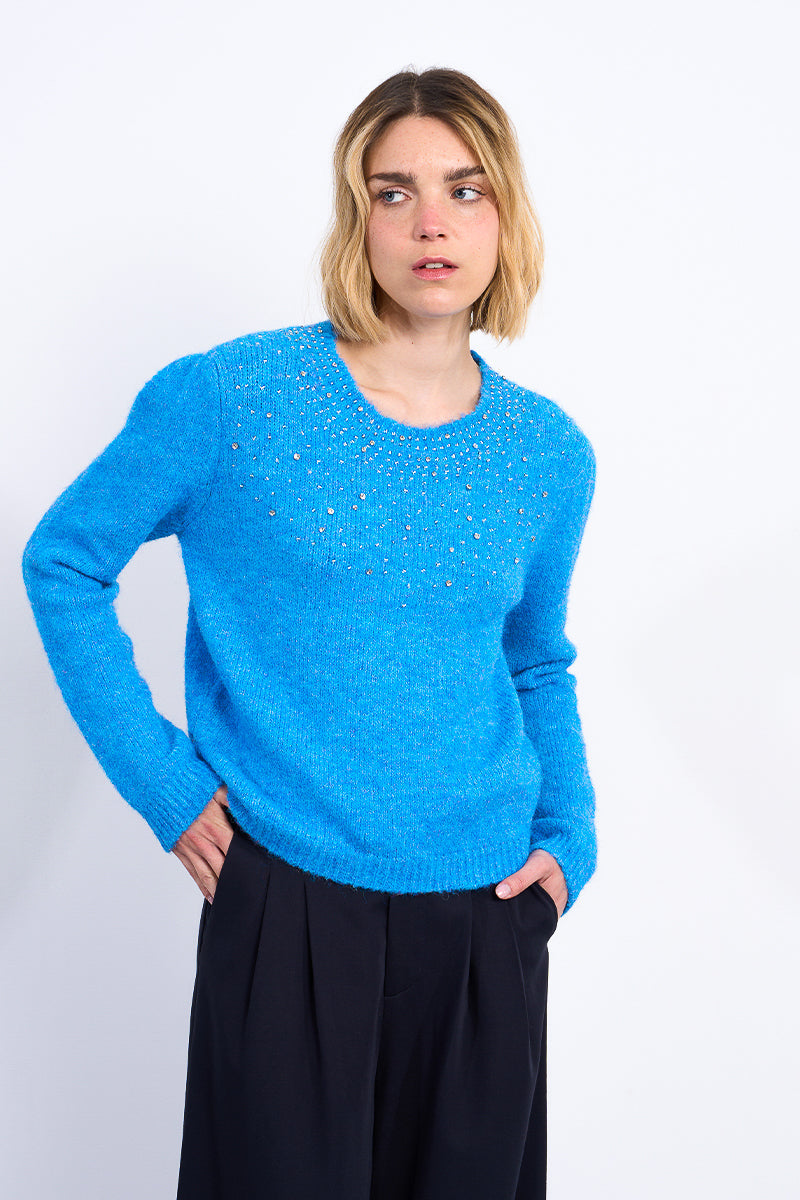 KADOU BOUTIQUE Sequin Embellished Knit Sweater — main product shot