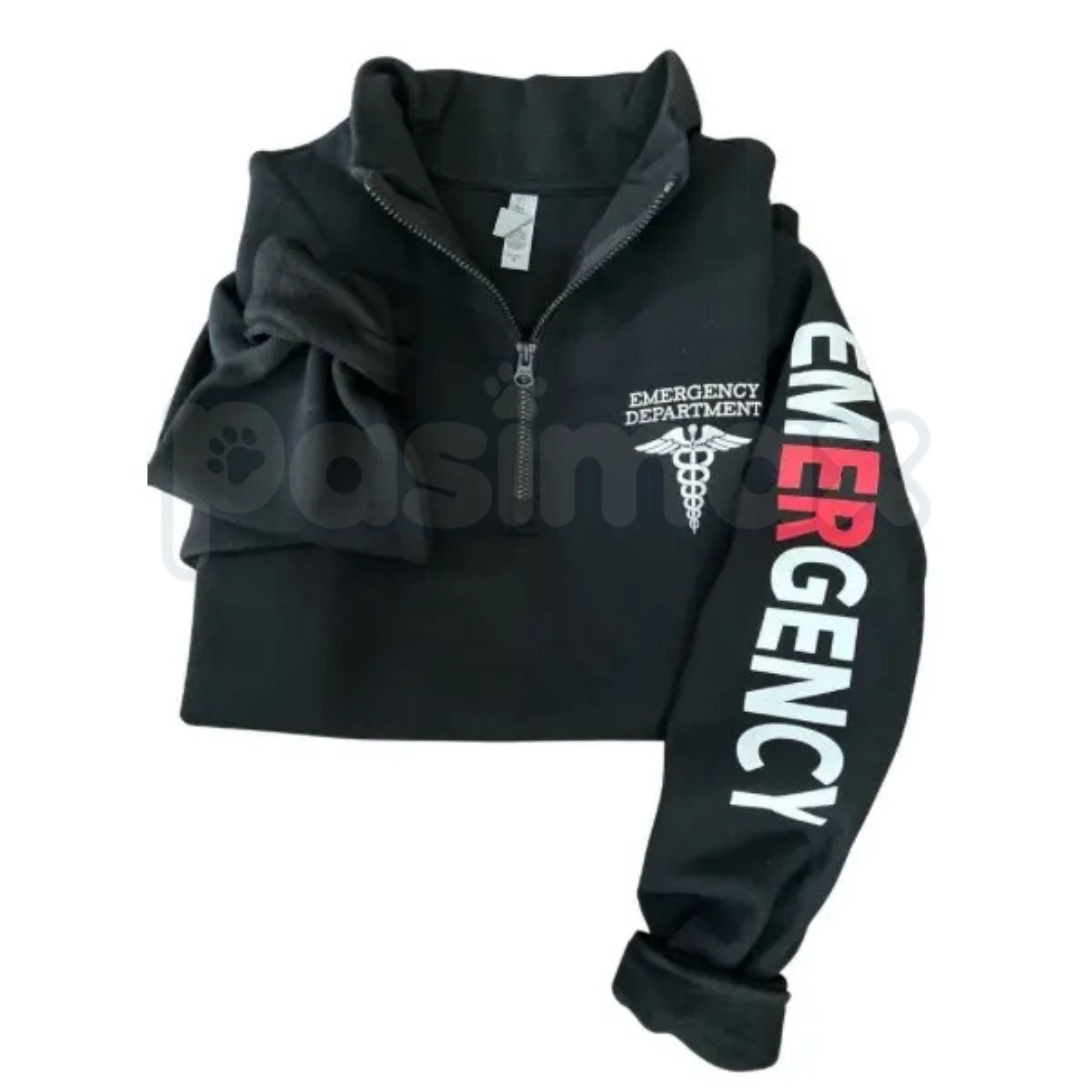 Pasimax Emergency Department Quarter Zip Sweatshirt | ER Nurse Professional Pullover | ED Trauma Team Fleece | Registered Nur