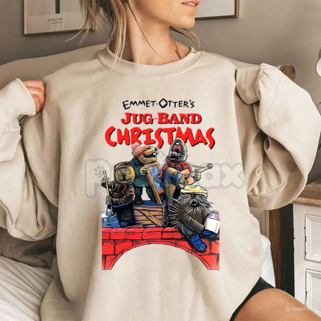 Pasimax Emmet Otter's Jug Band Christmas Sweatshirt – Vintage Cartoon Movie Holiday Crewneck — main product shot