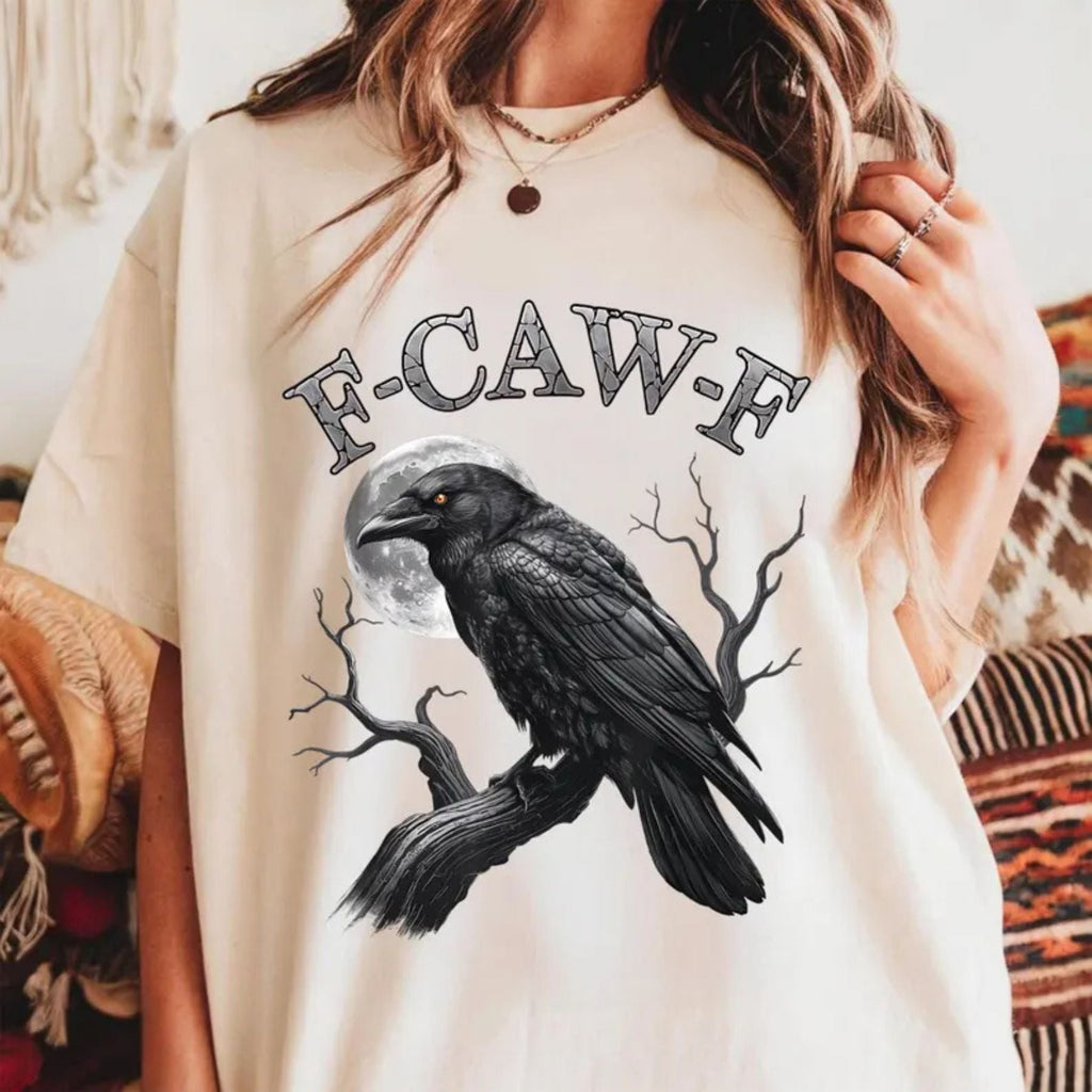 Pasimax "F-CAW-F" Black Bird Moon T-Shirt — main product shot