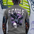 Pasimax F-CAW-F "Mortality Call" T-Shirt - Gothic Crow and Skull Print, Men's Dark Mystique Graphic Tee, Edgy Unisex Apparel 