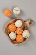KADOU BOUTIQUE Ivory And Orange Pumpkin Bowl Filler - Set of 12 — main product shot