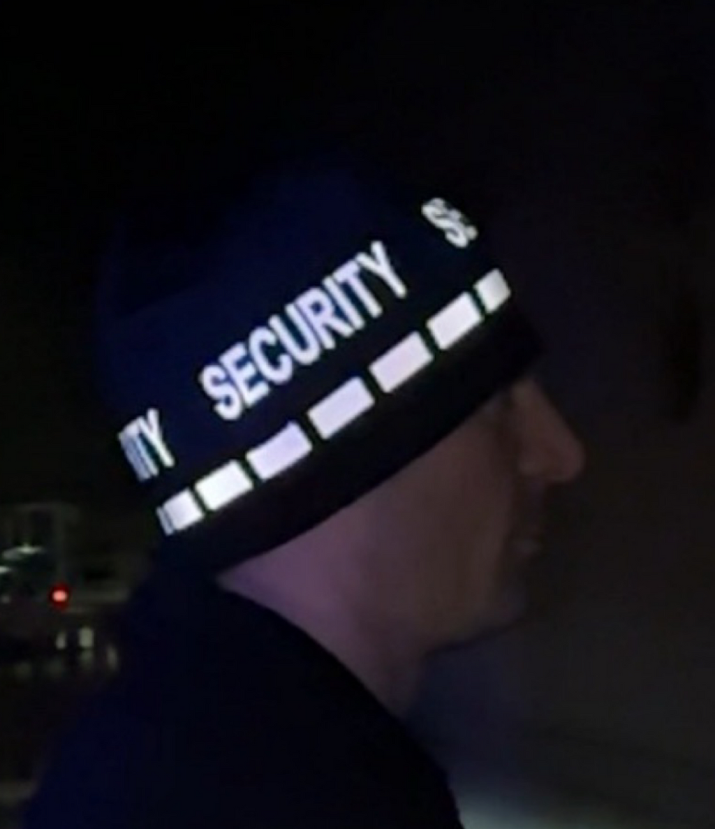 VisiBlue Black Beanie- SECURITY — Black detail