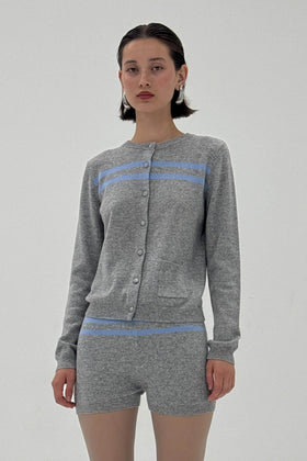 Cashmere Wool Stripe Cardigan