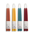 Bluecorn Candles Fall Harvest Beeswax Taper Bundle - Burgundy, Teal, Raw & Terracotta — main product shot