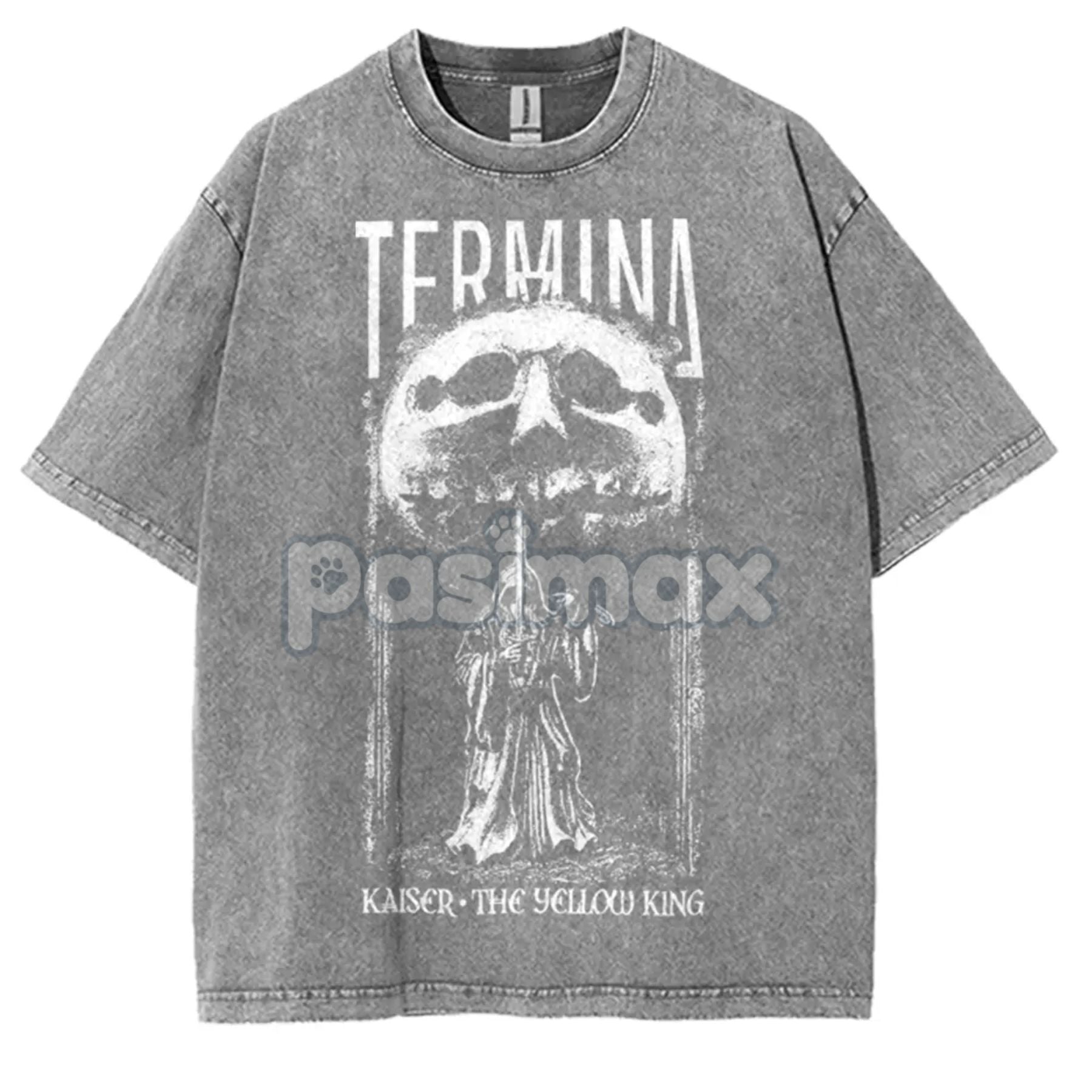 Pasimax Fear And Hunger: Termina T-Shirt – Kaiser The Yellow King Hip Hop Washed Oversized Tee — main product shot