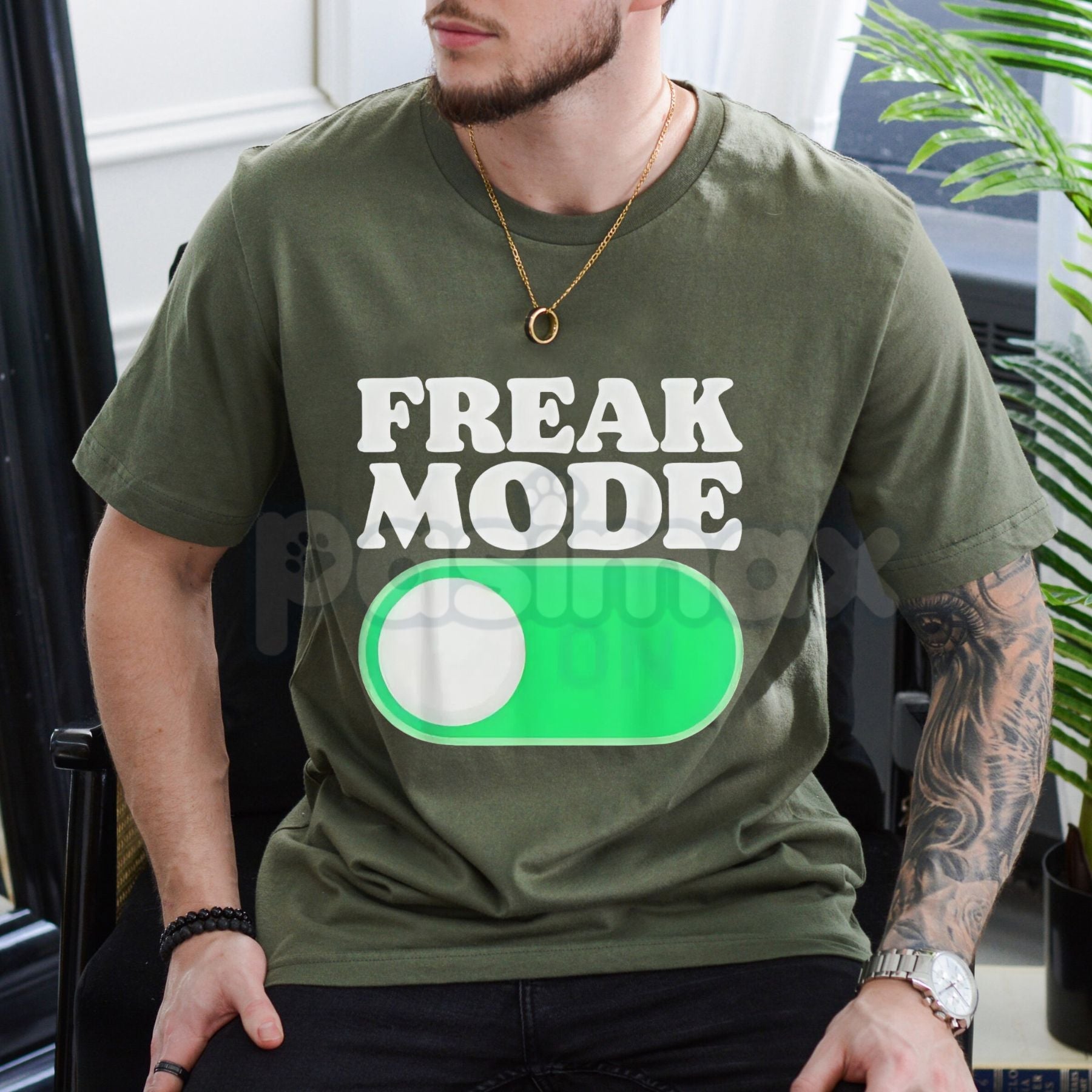 Pasimax "Freak Mode On" Funny Graphic T-Shirt - Sassy Energy Statement Tee, Unhinged Party Shirt for Men & Women, Trendy Sarc