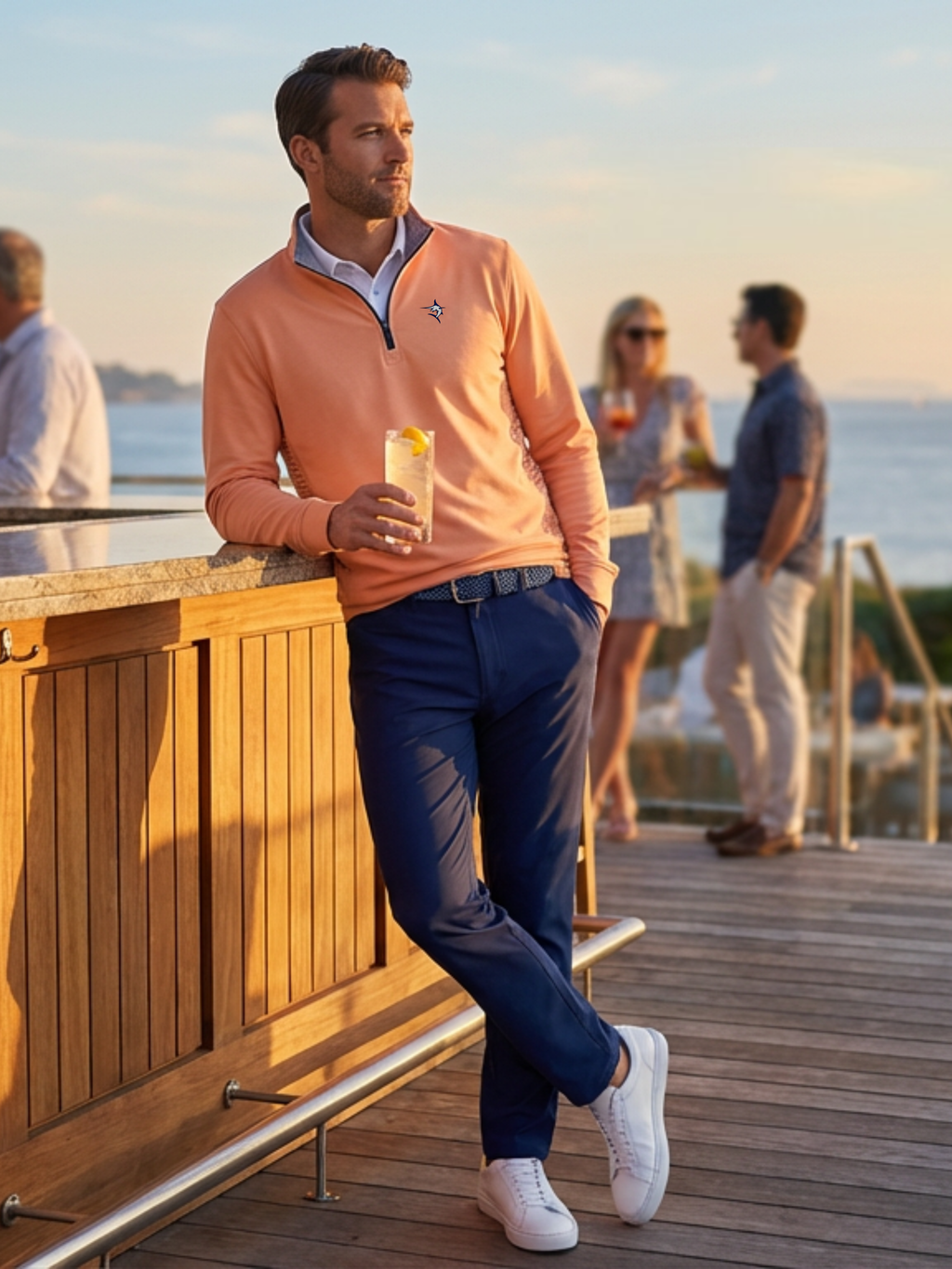 White Water Life Monterey Performance Quarter Zip — construction detail