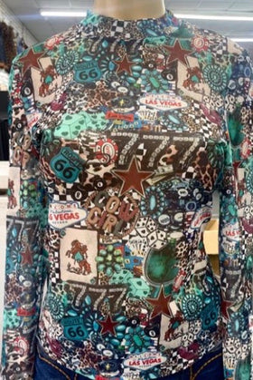 Lucky and Blessed Mesh Top Collage