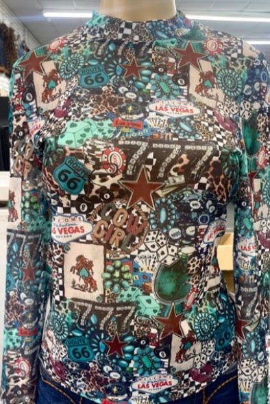 Lucky and Blessed Mesh Top Collage