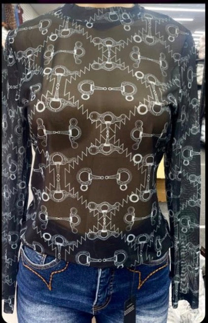 Lucky and Blessed Mesh Top Bit