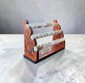 Tooled Leather and cowhide bracelet display