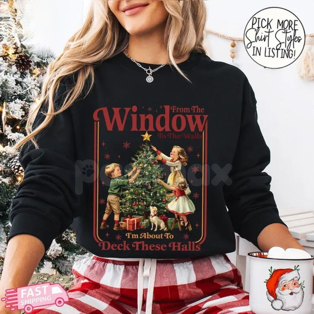 Pasimax Funny "Deck These Halls" Christmas Sweatshirt – Innuendo Holiday Humor Crewneck — main product shot