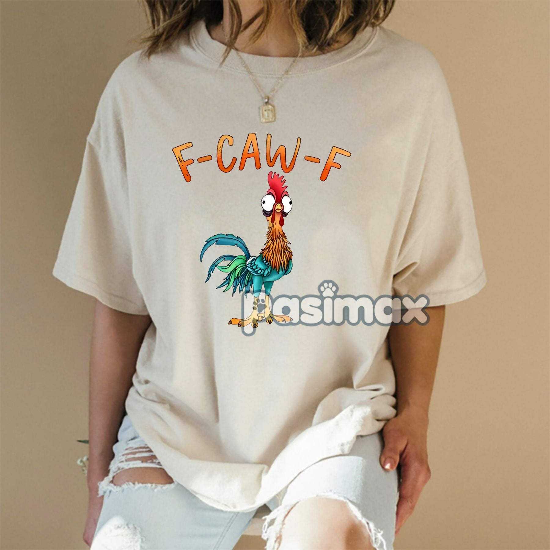 Pasimax Funny "F-CAW-F" Chicken T-Shirt — main product shot