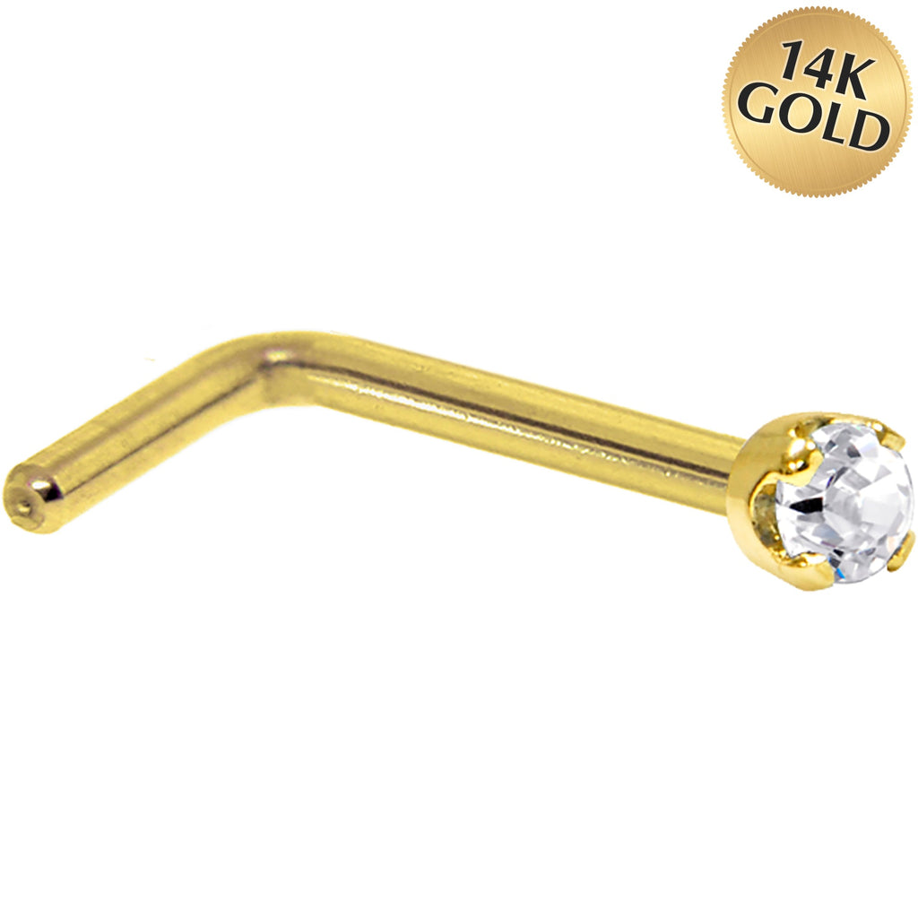 BodyCandy Solid 14K Yellow Gold 1.5mm Genuine Diamond Nose Ring — lifestyle context