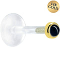 BodyCandy 16G 5/16 Solid 14K Yellow Gold 2mm Genuine Onyx Bioplast Tragus Earring Stud — main product shot