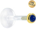 BodyCandy 16G 5/16 Solid 14K Yellow Gold 2mm Genuine Blue Lapis Lazuli Bioplast Tragus Earring Stud — main product shot