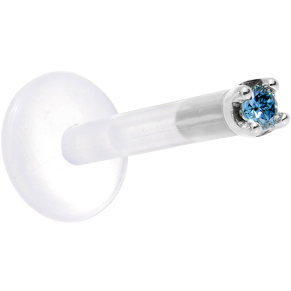 BodyCandy Solid 14K White Gold 1.5mm Genuine Blue Diamond Bioplast Push in Labret — lifestyle context
