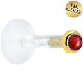 BodyCandy Solid 14K Yellow Gold 2mm Genuine Red Garnet Bioplast Push in Monroe — main product shot