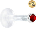BodyCandy Solid 14K White Gold 2mm Genuine Ruby Bioplast Push in Monroe — main product shot