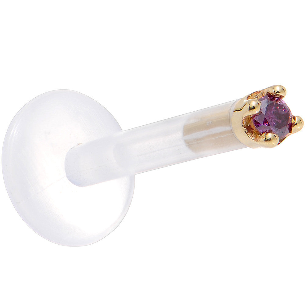 BodyCandy Solid 14K Yellow Gold 1.5mm Genuine Purple Diamond Bioplast Push in Monroe — lifestyle context