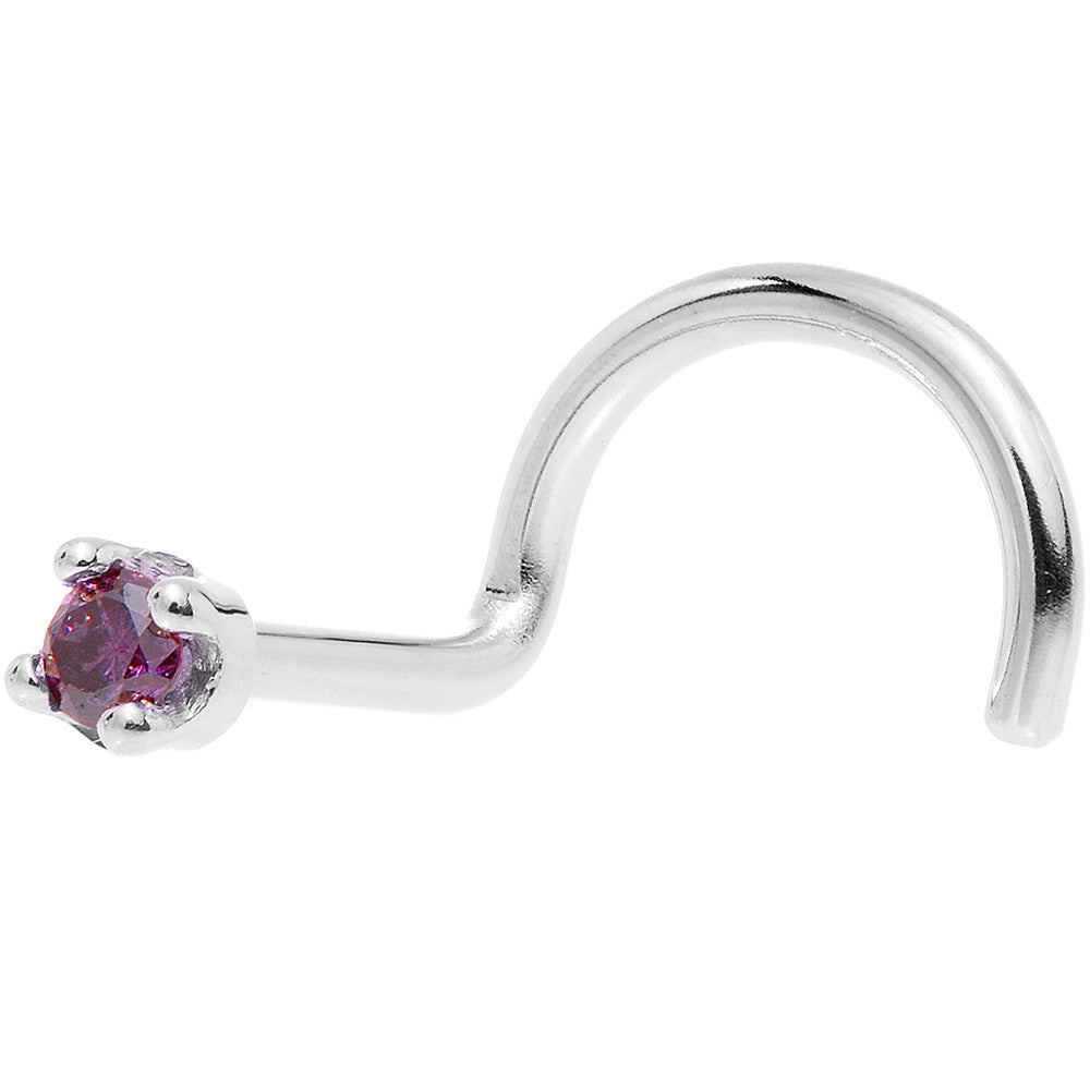 BodyCandy Solid 14K White Gold 1.5mm Genuine Purple Diamond Nose Ring — size reference